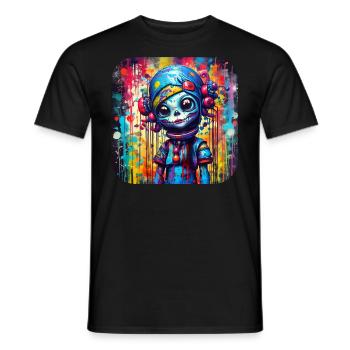 Poupée fille gothique cool - T-shirt homme - noir - Devant - AI Model Male 178 light (178cm)