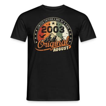 August 2003 Birthday Gift August 2003 Retro 2003 - Men's T-Shirt - black - Front - AI Model Male 178 light (178cm)