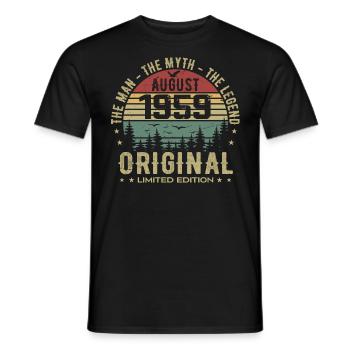 Legende seit August 1959 Geburtstagsgeschenk 1959 - Männer T-Shirt - Schwarz - Vorne - AI Model Male 178 light (178cm)