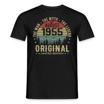 Légende Depuis Août 1955 Cadeau Anniversaire 1955 - T-shirt homme - noir - Devant - AI Model Male 178 light (178cm)