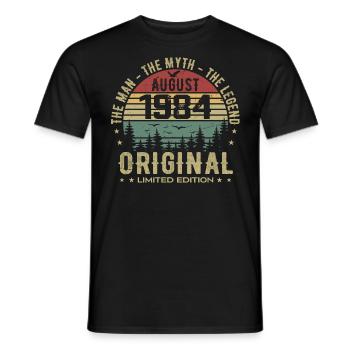 Legende seit August 1984 Geburtstagsgeschenk 1984 - Männer T-Shirt - Schwarz - Vorne - AI Model Male 178 light (178cm)