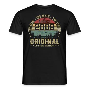 Légende Depuis Août 2008 Cadeau Anniversaire 2008 - T-shirt homme - noir - Devant - AI Model Male 178 light (178cm)