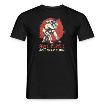 Jiu Jitsu Certaines personnes ont juste besoin d’un câlin - T-shirt homme - noir - Devant - AI Model Male 178 light (178cm)