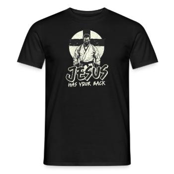 Jiu Jitsu Jésus vous soutient - T-shirt homme - noir - Devant - AI Model Male 178 light (178cm)