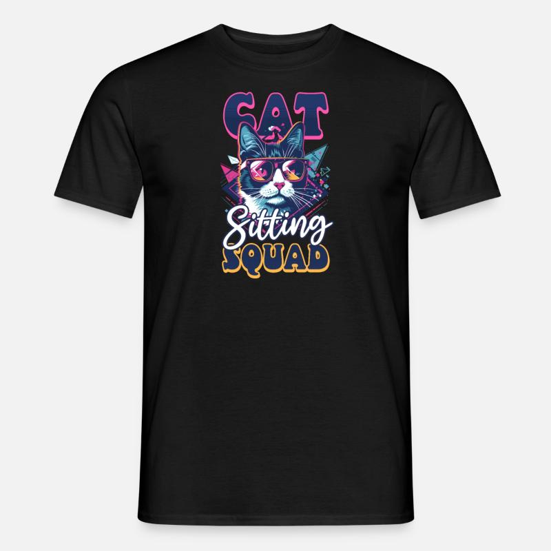 Katzensitter Katzensitter Squad - Männer T-Shirt - Schwarz