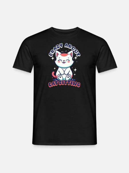 Cat Sitter Crazy About Catsitting - Men's T-Shirt - black