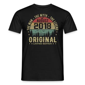 Legend since Aug 2018 Birthday Gift 2018 - Men's T-Shirt - black - Front - AI Model Male 178 light (178cm)