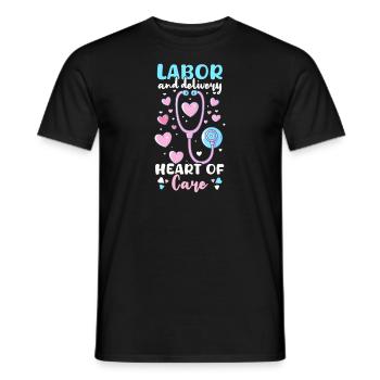 L&D Nurse Labor & Delivery: Herz der Pflege - Männer T-Shirt - Schwarz - Vorne - AI Model Male 178 light (178cm)