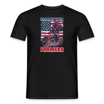 Landwirte Unterstützen Sie Ihre Landwirte vor Ort - Männer T-Shirt - Schwarz - Vorne - AI Model Male 178 light (178cm)