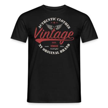 Vintage 1968 Cadeau D'anniversaire 1968 Rétro 1968 - T-shirt homme - noir - Devant - AI Model Male 178 light (178cm)