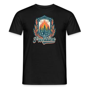 La résilience des pompiers forestiers en première ligne - T-shirt homme - noir - Devant - AI Model Male 178 light (178cm)