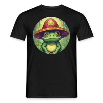Psychedelic Frog II - Men's T-Shirt - black - Front - AI Model Male 178 light (178cm)