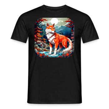 Asiatischer Fuchs - Männer T-Shirt - Schwarz - Vorne - AI Model Male 178 light (178cm)