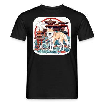 Asiatischer Fuchs - Männer T-Shirt - Schwarz - Vorne - AI Model Male 178 light (178cm)