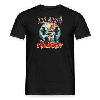 Pre Workout Entfessle das Biest - Männer T-Shirt - Schwarz - Vorne - AI Model Male 178 light (178cm)