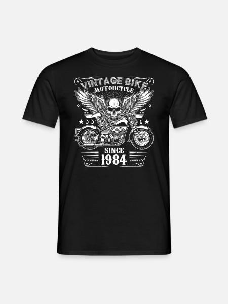 1984 Vintage Motorrad Biker Geburtstag Geboren 1984 - Männer T-Shirt - Schwarz