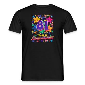 81st Birthday 81 Years Of Awesomeness - Men's T-Shirt - black - Front - AI Model Male 178 light (178cm)