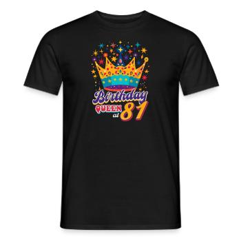81st Birthday Birthday Queen At 81 - Men's T-Shirt - black - Front - AI Model Male 178 light (178cm)