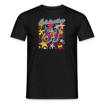 81st Birthday Celebrating 81 - Men's T-Shirt - black - Front - AI Model Male 178 light (178cm)