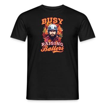 Thanksgiving Baseball ist damit beschäftigt, Baller zu züchten - Männer T-Shirt - Schwarz - Vorne - AI Model Male 178 light (178cm)