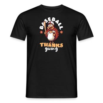 Thanksgiving Baseball Baseball Remerciements - T-shirt homme - noir - Devant - AI Model Male 178 light (178cm)