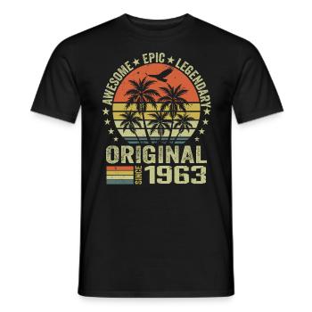 1963 Birthday Party Vintage 1963 Retro 1963 - Men's T-Shirt - black - Front - AI Model Male 178 light (178cm)