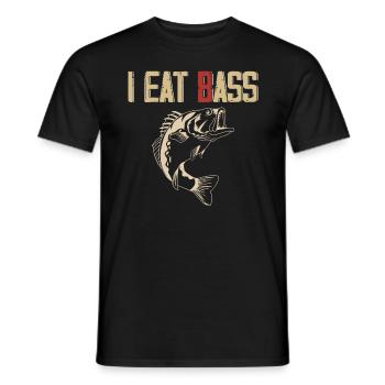 Angler saying funny (b)ass - Men's T-Shirt - black - Front - AI Model Male 178 light (178cm)