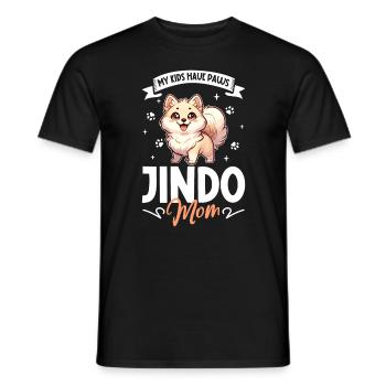 Korea Jindo Dog Mom - Men's T-Shirt - black - Front - AI Model Male 178 light (178cm)