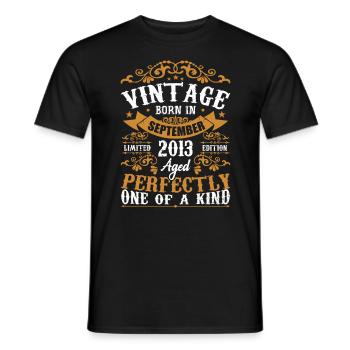 2013 Septembre 2013 Cadeau 11e Anniversaire 2013 - T-shirt homme - noir - Devant - AI Model Male 178 light (178cm)