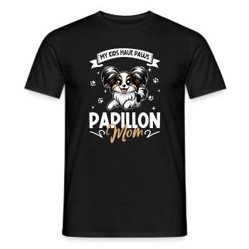 Continental Miniature Spaniel Mama - Men's T-Shirt - black - Front - AI Model Male 178 light (178cm)
