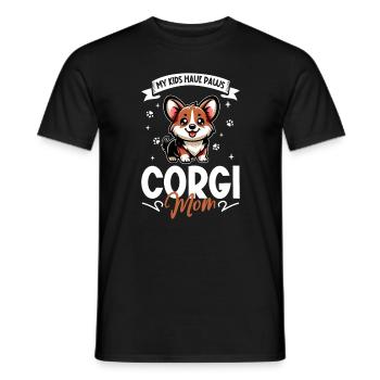 Welsh Corgi Pembroke Mom - Men's T-Shirt - black - Front - AI Model Male 178 light (178cm)