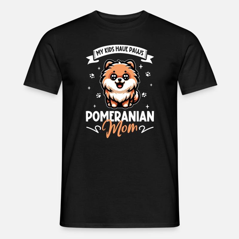 Zwergspitz Mama - Männer T-Shirt - Schwarz