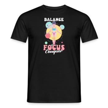 Gymnastics Balance, Focus, Conquer - Men's T-Shirt - black - Front - AI Model Male 178 light (178cm)
