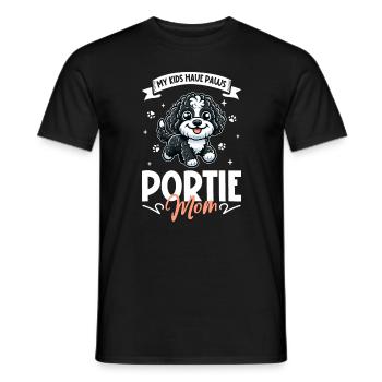 Portuguese Water Dog Mom - Men's T-Shirt - black - Front - AI Model Male 178 light (178cm)