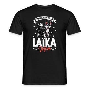 Russian-European Laika Mama - Men's T-Shirt - black - Front - AI Model Male 178 light (178cm)