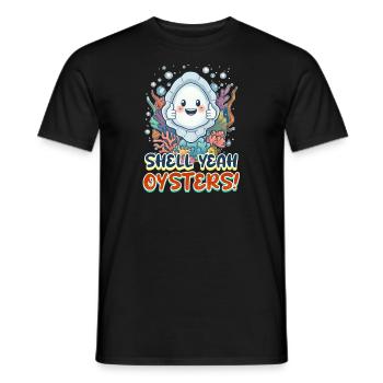 Coquille d’huître oui, huîtres ! - T-shirt homme - noir - Devant - AI Model Male 178 light (178cm)