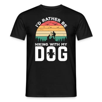 Ich werde lieber mit meinem Hund wandern Hund Liebhaber & Wandern - Männer T-Shirt - Schwarz - Vorne - AI Model Male 178 light (178cm)