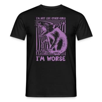 Possum I'm Not Like Other Girls I'm Worse Funny - Men's T-Shirt - black - Front - AI Model Male 178 light (178cm)