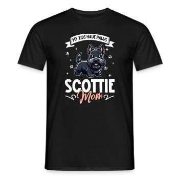 Scottish Terrier Mom - Men's T-Shirt - black - Front - AI Model Male 178 light (178cm)