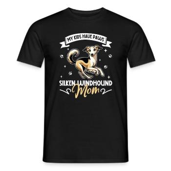Silken Windhound Mama - Männer T-Shirt - Schwarz - Vorne - AI Model Male 178 light (178cm)