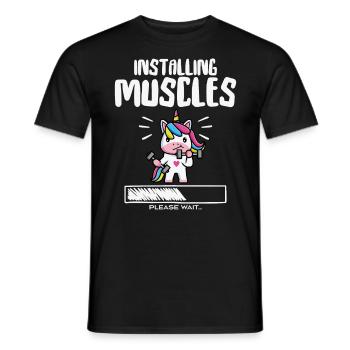 Funny Cute Unicorn Workout Gym Fitness Unicorn - T-shirt homme - noir - Devant - AI Model Male 178 light (178cm)