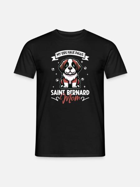 Bernhardiner Mama - Männer T-Shirt - Schwarz