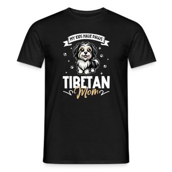 Tibetan Terrier Mom - Men's T-Shirt - black - Front - AI Model Male 178 light (178cm)