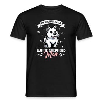 White Shepherd Mom - Men's T-Shirt - black - Front - AI Model Male 178 light (178cm)