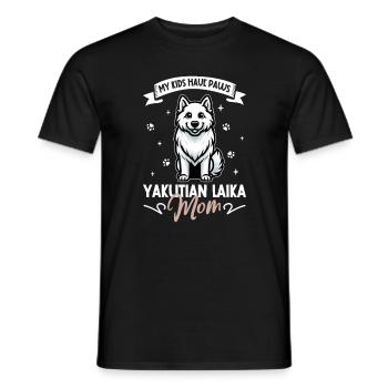 Yakutskaya Laika Mom - Men's T-Shirt - black - Front - AI Model Male 178 light (178cm)