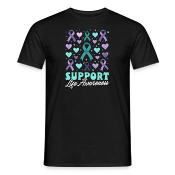 Sensibilisation au suicide Soutien à la vie - T-shirt homme - noir - Devant - AI Model Male 178 light (178cm)