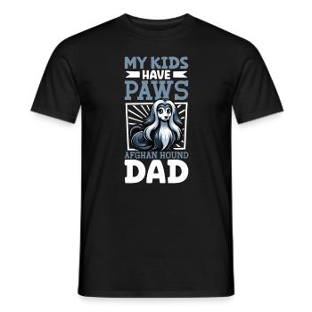 Papa lévrier afghan - T-shirt homme - noir - Devant - AI Model Male 178 light (178cm)