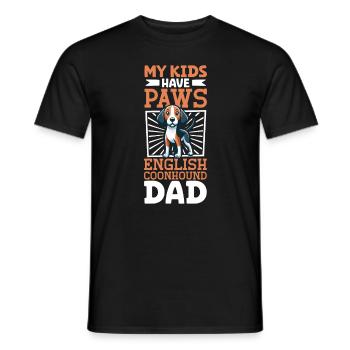 American English Coonhound Papa - Männer T-Shirt - Schwarz - Vorne - AI Model Male 178 light (178cm)