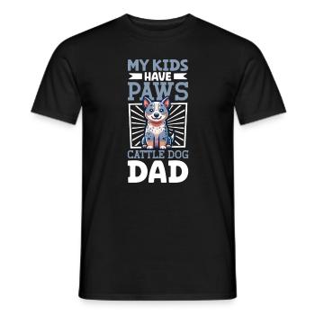 Papa australien de chien de bovin - T-shirt homme - noir - Devant - AI Model Male 178 light (178cm)