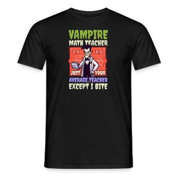 Halloween Professeur de mathématiques Vampire Moyen Mais Mordre - T-shirt homme - noir - Devant - AI Model Male 178 light (178cm)